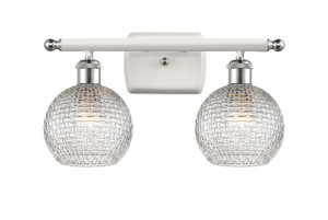 Athens - 2 Light - 16 inch - White Polished Chrome - Bath Vanity Light (516-2W-WPC-G122C-6CL)