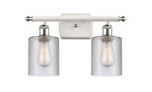 Cobbleskill - 2 Light - 15 inch - White Polished Chrome - Bath Vanity Light (516-2W-WPC-G112-LED)