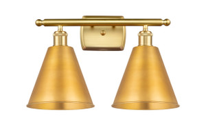 Berkshire - 2 Light - 18 inch - Satin Gold - Bath Vanity Light (516-2W-SG-MBC-8-SG-LED)