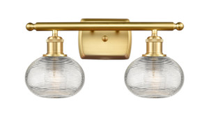 Ithaca - 2 Light - 16 inch - Satin Gold - Bath Vanity Light (516-2W-SG-G555-6CL)