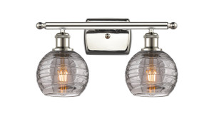 Athens Deco Swirl - 2 Light - 16 inch - Polished Nickel - Bath Vanity Light (516-2W-PN-G1213-6SM)