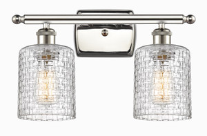 Cobbleskill - 2 Light - 15 inch - Polished Nickel - Bath Vanity Light (516-2W-PN-G112C-5CL)