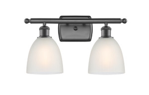 Castile - 2 Light - 16 inch - Oil Rubbed Bronze - Bath Vanity Light (516-2W-OB-G381-LED)