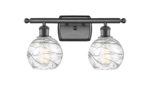 Athens Deco Swirl - 2 Light - 16 inch - Oil Rubbed Bronze - Bath Vanity Light (516-2W-OB-G1213-6-LED)