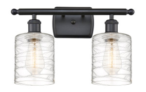 Cobbleskill - 2 Light - 15 inch - Matte Black - Bath Vanity Light (516-2W-BK-G1113-LED)
