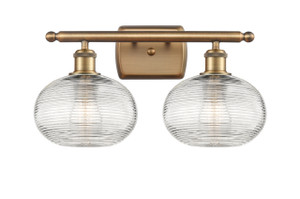 Ithaca - 2 Light - 18 inch - Brushed Brass - Bath Vanity Light (516-2W-BB-G555-8CL)