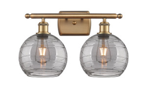 Athens Deco Swirl - 2 Light - 18 inch - Brushed Brass - Bath Vanity Light (516-2W-BB-G1213-8SM) Athens Deco Swirl - 2 Light - 18 inch - Brushed Brass - Bath Vanity Light (516-2W-BB-G1213-8SM)