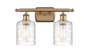 Cobbleskill - 2 Light - 15 inch - Brushed Brass - Bath Vanity Light (516-2W-BB-G1113-LED)