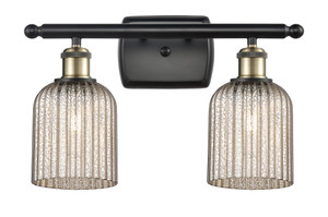 Bridal Veil - 2 Light - 15 inch - Black Antique Brass - Bath Vanity Light (516-2W-BAB-G559-5ME)