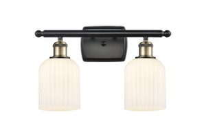 Bridal Veil - 2 Light - 15 inch - Black Antique Brass - Bath Vanity Light (516-2W-BAB-G559-5GWH)