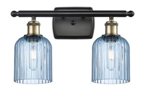 Bridal Veil - 2 Light - 15 inch - Black Antique Brass - Bath Vanity Light (516-2W-BAB-G559-5BL)