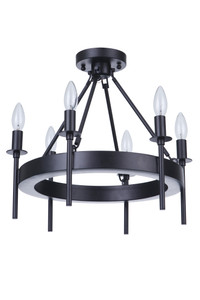 Larrson 6 Light Semi Flush in Flat Black (54356-FB)