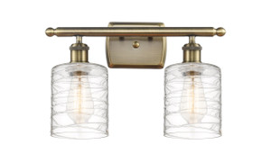 Cobbleskill - 2 Light - 15 inch - Antique Brass - Bath Vanity Light (516-2W-AB-G1113-LED)