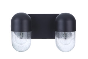 Pill 2 Light Vanity in Flat Black (55002-FB)