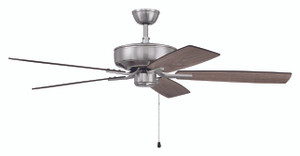Pro Plus 52" 5-Blade Ceiling Fan in Brushed Polished Nickel w/ Driftwood/Grey Walnut Blades; Light Kit Optional (Not Included) (P52BNK5-52DWGWN) Pro Plus 52" 5-Blade Ceiling Fan in Brushed Polished Nickel w/ Driftwood/Grey Walnut Blades; Light Kit Optional (Not Included) (P52BNK5-52DWGWN)