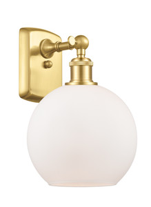 Athens - 1 Light - 8 inch - Satin Gold - Sconce (516-1W-SG-G121)