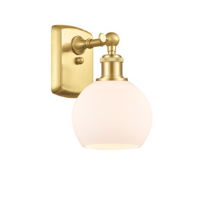 Athens - 1 Light - 6 inch - Satin Gold - Sconce (516-1W-SG-G121-6-LED)