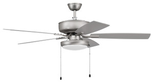 Pro Plus 119 52" 5-Blade Ceiling Fan in Brushed Nickel w/ Brushed Nickel/Greywood Blades; Light Kit Included (optional) (P119BN5-52BNGW)