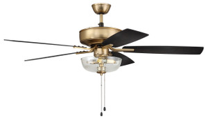 Pro Plus 101 52" 5-Blade Ceiling Fan in Satin Brass w/ Black Walnut/Flat Black Blades; Light Kit Included (optional) (P101SB5-52BWNFB) Pro Plus 101 52" 5-Blade Ceiling Fan in Satin Brass w/ Black Walnut/Flat Black Blades; Light Kit Included (optional) (P101SB5-52BWNFB)