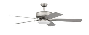 Pro Plus 112 52" 5-Blade Ceiling Fan in Brushed Nickel w/ Brushed Nickel/Greywood Blades; Integrated Light Kit (P112BN5-52BNGW)