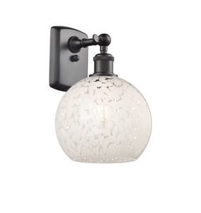White Mouchette - 1 Light - 8 inch - Oil Rubbed Bronze - Sconce (516-1W-OB-G1216-8WM)