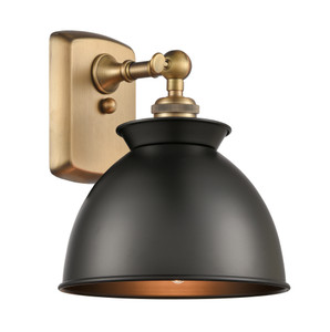 Adirondack - 1 Light - 8 inch - Brushed Brass - Sconce (516-1W-BB-M14-BK)