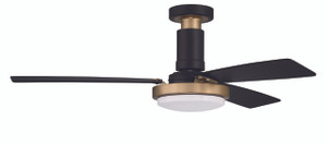 52" Manning Ceiling Fan in Flat Black/Satin Brass (MNG52FBSB3)