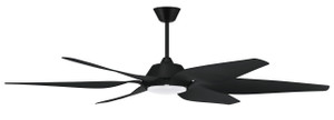 Zoom 66" 6-Blade Ceiling Fan in Flat Black w/ Flat Black Blades; Integrated Light Kit (ZOM66FB6) Zoom 66" 6-Blade Ceiling Fan in Flat Black w/ Flat Black Blades; Integrated Light Kit (ZOM66FB6)