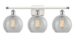 Athens - 3 Light - 28 inch - White Polished Chrome - Bath Vanity Light (516-3W-WPC-G125-8-LED)