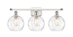 Athens Water Glass - 3 Light - 28 inch - White Polished Chrome - Bath Vanity Light (516-3W-WPC-G1215-8)
