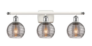 Athens Deco Swirl - 3 Light - 26 inch - White Polished Chrome - Bath Vanity Light (516-3W-WPC-G1213-6SM)
