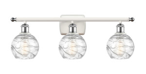 Athens Deco Swirl - 3 Light - 26 inch - White Polished Chrome - Bath Vanity Light (516-3W-WPC-G1213-6-LED)