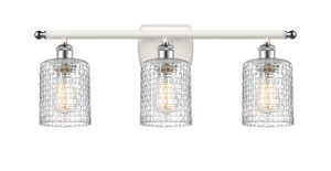 Cobbleskill - 3 Light - 25 inch - White Polished Chrome - Bath Vanity Light (516-3W-WPC-G112C-5CL)