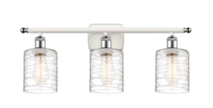 Cobbleskill - 3 Light - 25 inch - White Polished Chrome - Bath Vanity Light (516-3W-WPC-G1113-LED)