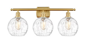Athens Water Glass - 3 Light - 28 inch - Satin Gold - Bath Vanity Light (516-3W-SG-G1215-8)