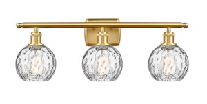Athens Water Glass - 3 Light - 26 inch - Satin Gold - Bath Vanity Light (516-3W-SG-G1215-6-LED)