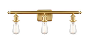 Bare Bulb - 3 Light - 26 inch - Satin Gold - Bath Vanity Light (516-3W-SG)