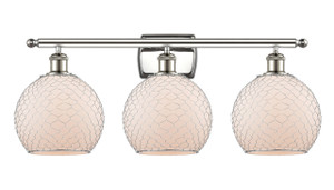 Farmhouse Chicken Wire - 3 Light - 28 inch - Polished Nickel - Bath Vanity Light (516-3W-PN-G121-8CSN)