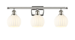White Venetian - 3 Light - 26 inch - Polished Nickel - Bath Vanity Light (516-3W-PN-G1217-6WV)