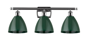 Plymouth - 3 Light - 28 inch - Polished Chrome - Bath Vanity Light (516-3W-PC-MBD-75-GR)