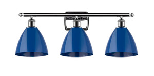 Plymouth - 3 Light - 28 inch - Polished Chrome - Bath Vanity Light (516-3W-PC-MBD-75-BL-LED)