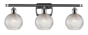 Athens - 3 Light - 26 inch - Polished Chrome - Bath Vanity Light (516-3W-PC-G122C-6CL)