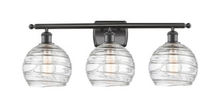 Athens Deco Swirl - 3 Light - 28 inch - Oil Rubbed Bronze - Bath Vanity Light (516-3W-OB-G1213-8-LED)