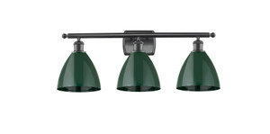 Plymouth - 3 Light - 28 inch - Matte Black - Bath Vanity Light (516-3W-BK-MBD-75-GR-LED)