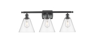 Berkshire - 3 Light - 28 inch - Matte Black - Bath Vanity Light (516-3W-BK-GBC-82-LED)