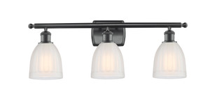 Brookfield - 3 Light - 26 inch - Matte Black - Bath Vanity Light (516-3W-BK-G441)