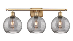 Athens Deco Swirl - 3 Light - 28 inch - Brushed Brass - Bath Vanity Light (516-3W-BB-G1213-8SM) Athens Deco Swirl - 3 Light - 28 inch - Brushed Brass - Bath Vanity Light (516-3W-BB-G1213-8SM)