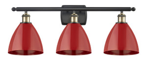 Plymouth - 3 Light - 28 inch - Black Antique Brass - Bath Vanity Light (516-3W-BAB-MBD-75-RD-LED)