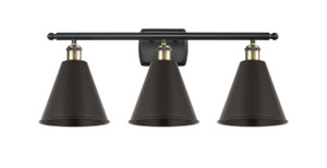 Berkshire - 3 Light - 28 inch - Black Antique Brass - Bath Vanity Light (516-3W-BAB-MBC-8-BK)