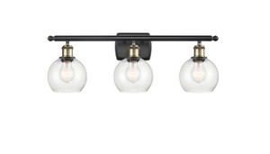 Athens - 3 Light - 26 inch - Black Antique Brass - Bath Vanity Light (516-3W-BAB-G124-6)